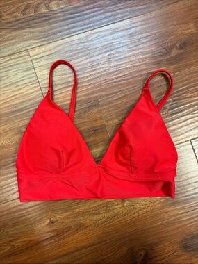 aerie Red Triangle Swim Bikini Top